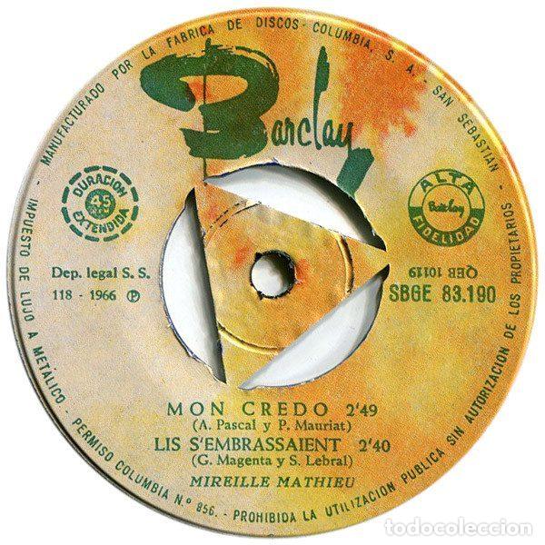 Discos de vinilo: Mireille Mathieu &ndash; CEst Ton Nom / Ne Parlez Plus / Mon Credo / Ils Sembrassaient (Vinyl,... - Foto 4