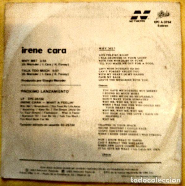 Discos de vinilo: Irene Cara &ndash; Why Me? (Vinyl, Epic EPC A 3794) - Foto 2