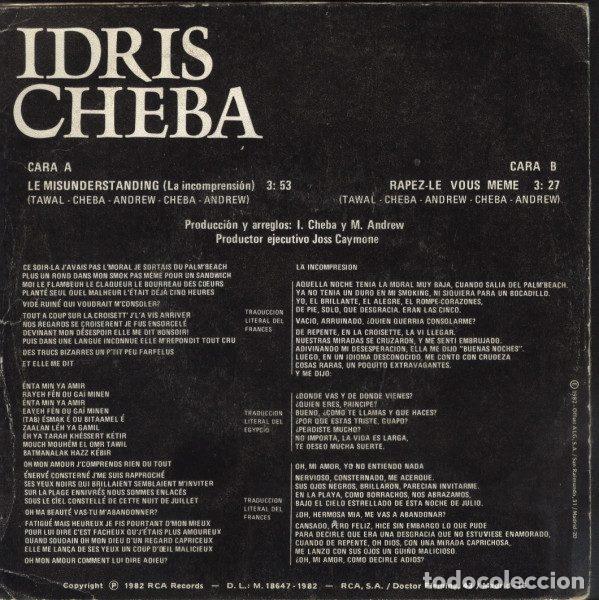 Discos de vinilo: Idris Cheba &ndash; Le Misunderstanding (Vinyl, RCA PB 8881) - Foto 2