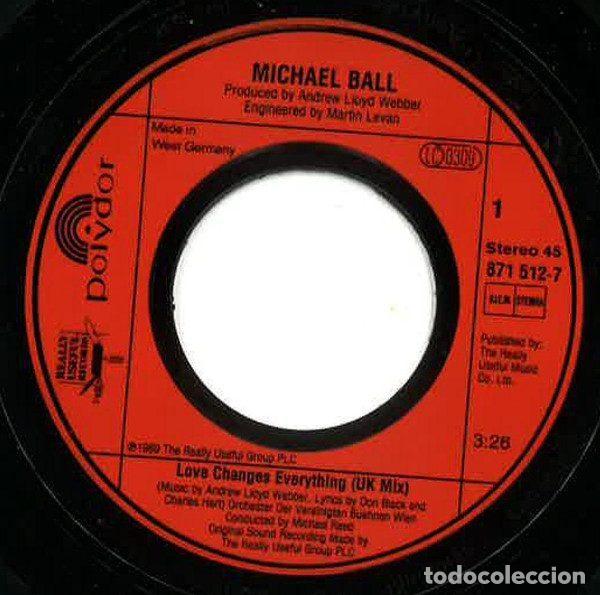 Discos de vinilo: Michael Ball &ndash; Love Changes Everything (Vinyl, Polydor 871 512-7) - Foto 3