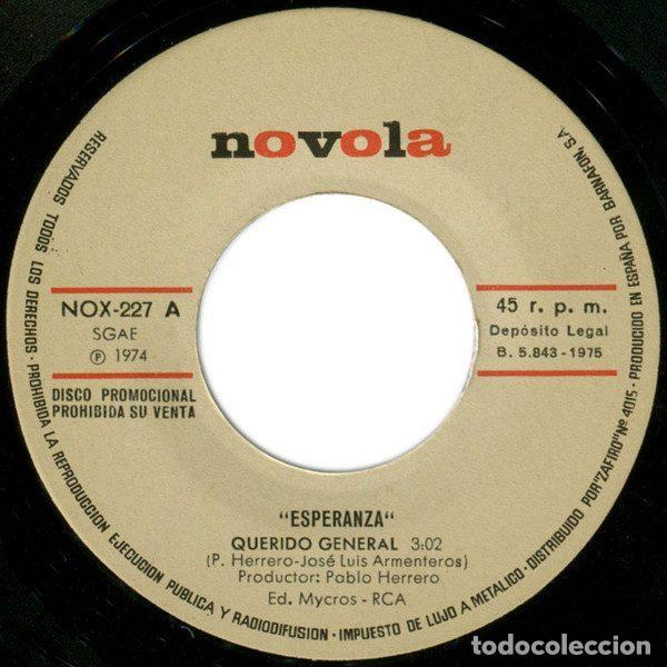 Discos de vinilo: Esperanza &ndash; Querido General (Vinyl, Novola NOX-227) - Foto 3