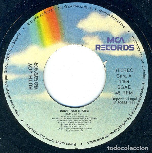 Discos de vinilo: Ruth Joy &ndash; Dont Push It (Vinyl, MCA Records 1.164) - Foto 2
