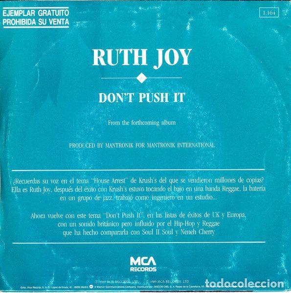 Discos de vinilo: Ruth Joy &ndash; Dont Push It (Vinyl, MCA Records 1.164) - Foto 4
