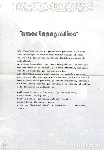 Discos de vinilo: Loscomotoras &ndash; Amor Topogr&aacute;fico (Vinyl, Virgin SP-COM 4) - Foto 5