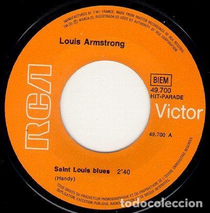 Discos de vinil: Louis Armstrong &ndash; Saint Louis Blues / Basin Street Blues (Vinyl, RCA Victor 49.700)