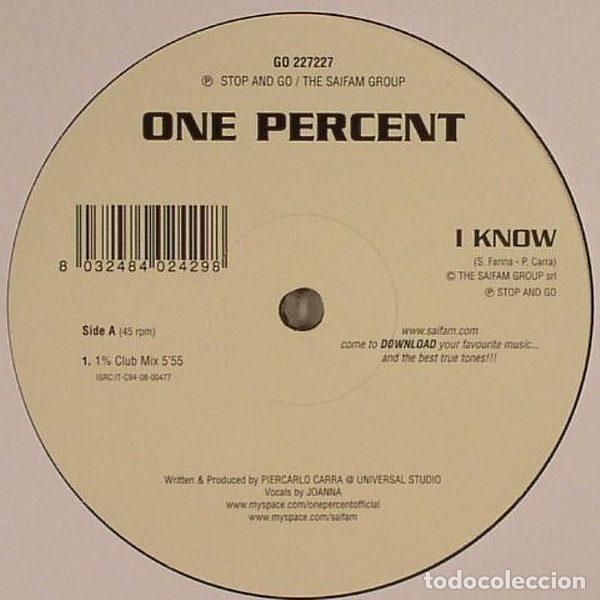 Dischi in vinile: One Percent &ndash; I Know (Vinyl, Stop And Go GO227227)