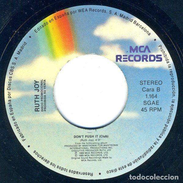 Discos de vinilo: Ruth Joy &ndash; Dont Push It (Vinyl, MCA Records 1.164) - Foto 3