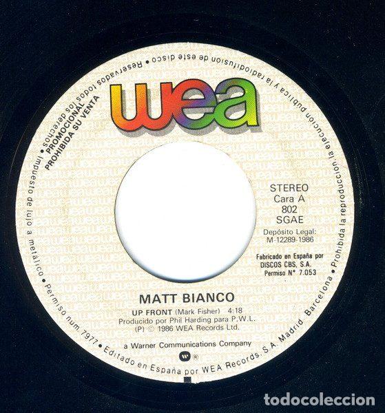 Discos de vinilo: Matt Bianco &ndash; Up Front (Vinyl, WEA 802) - Foto 2