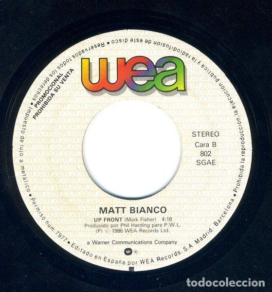 Discos de vinilo: Matt Bianco &ndash; Up Front (Vinyl, WEA 802) - Foto 3