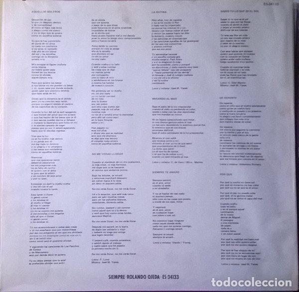 Discos de vinilo: Rolando Ojeda &ndash; Siempre (Vinyl, Explosi&oacute;n ES-34133) - Foto 8