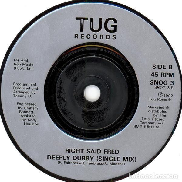 Discos de vinilo: Right Said Fred &ndash; Deeply Dippy (Vinyl, Tug Records SNOG 3) - Foto 4