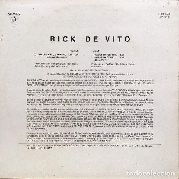 Discos de vinilo: Rick DeVito &ndash; Satisfaction (Vinyl, Vemsa VIC-342) - Foto 2
