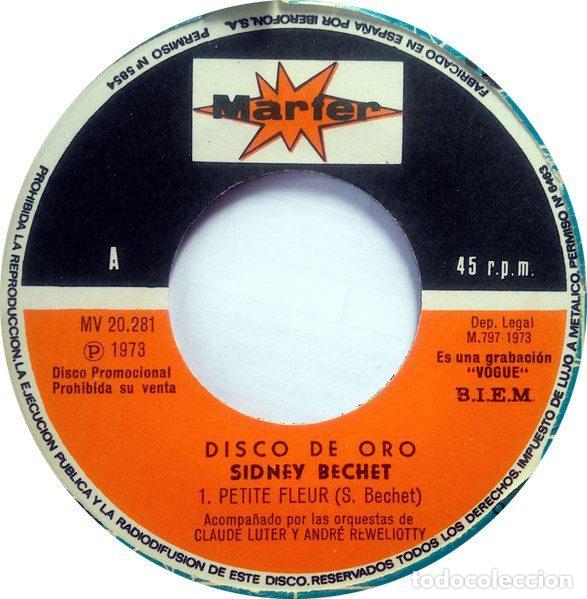Discos de vinilo: Sidney Bechet &ndash; Disco de Oro (Vinyl, Marfer MV 20.281) - Foto 3