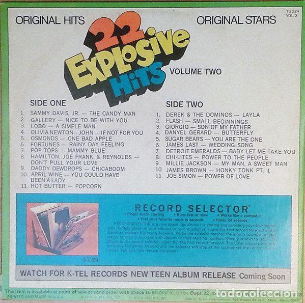 Discos de vinilo: Various &ndash; 22 Explosive Hits, Vol 2 (Vinyl, K-Tel TU 224) - Foto 2