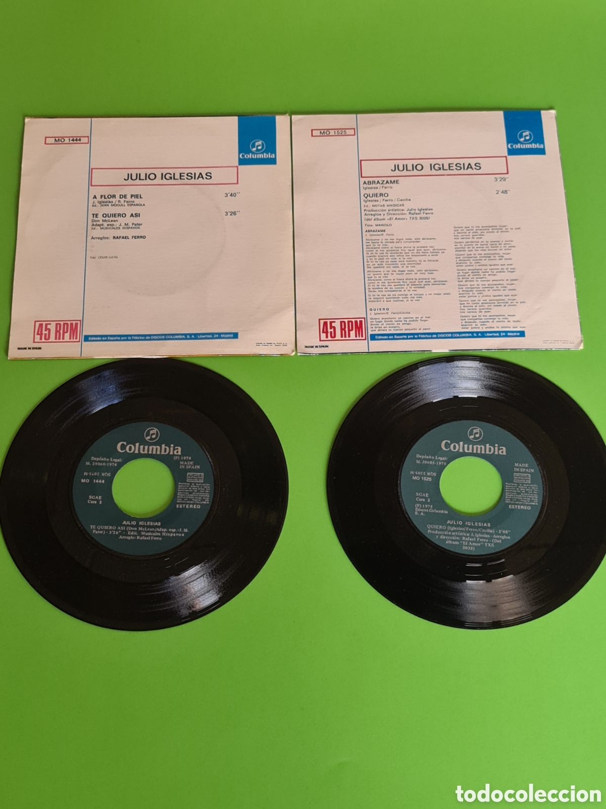 Discos de vinilo: JULIO IGLESIAS/ Dos singles. - Foto 4