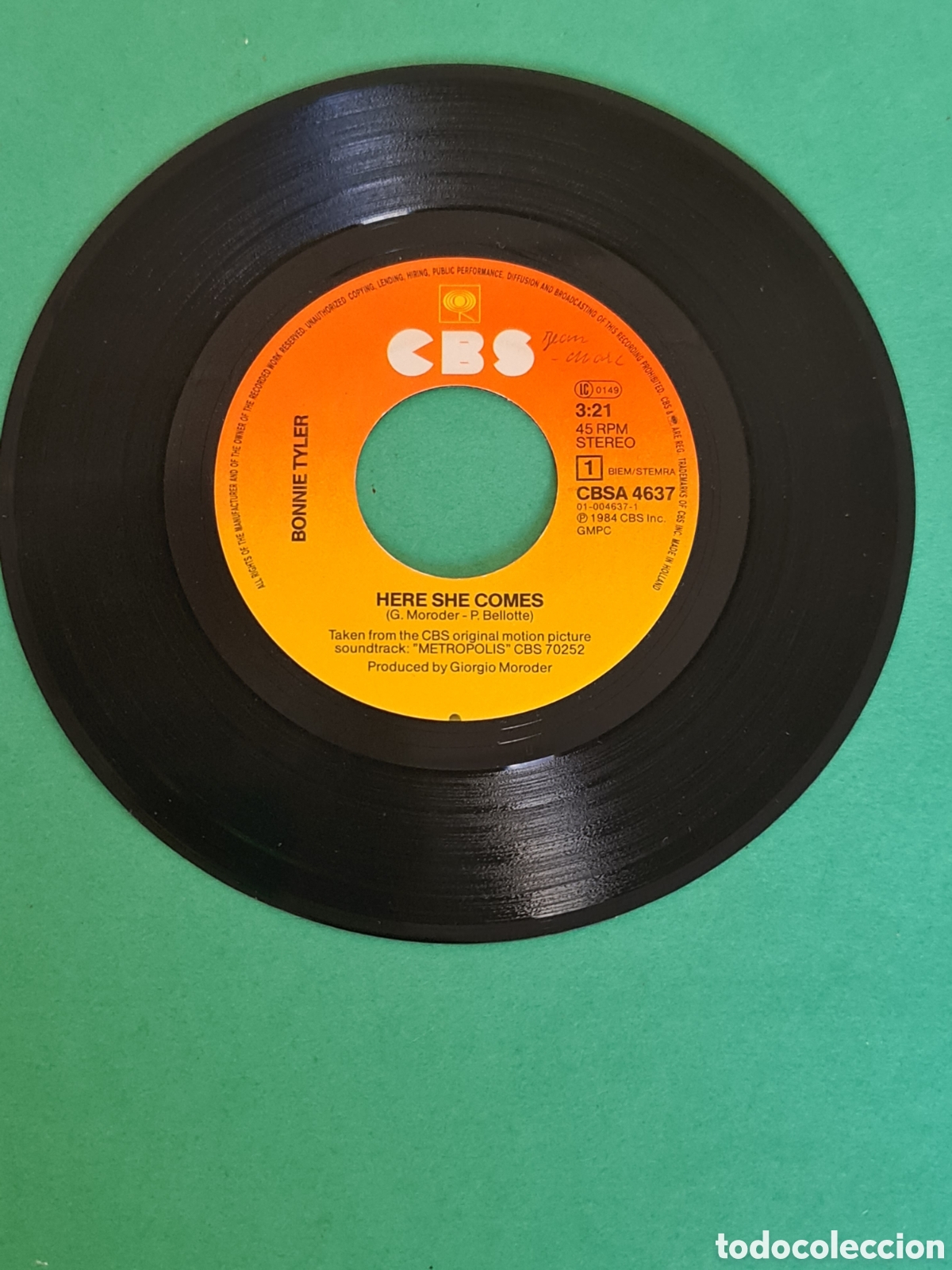 Discos de vinilo: Single Bonnie Tyler / Here She Comes. - Foto 3