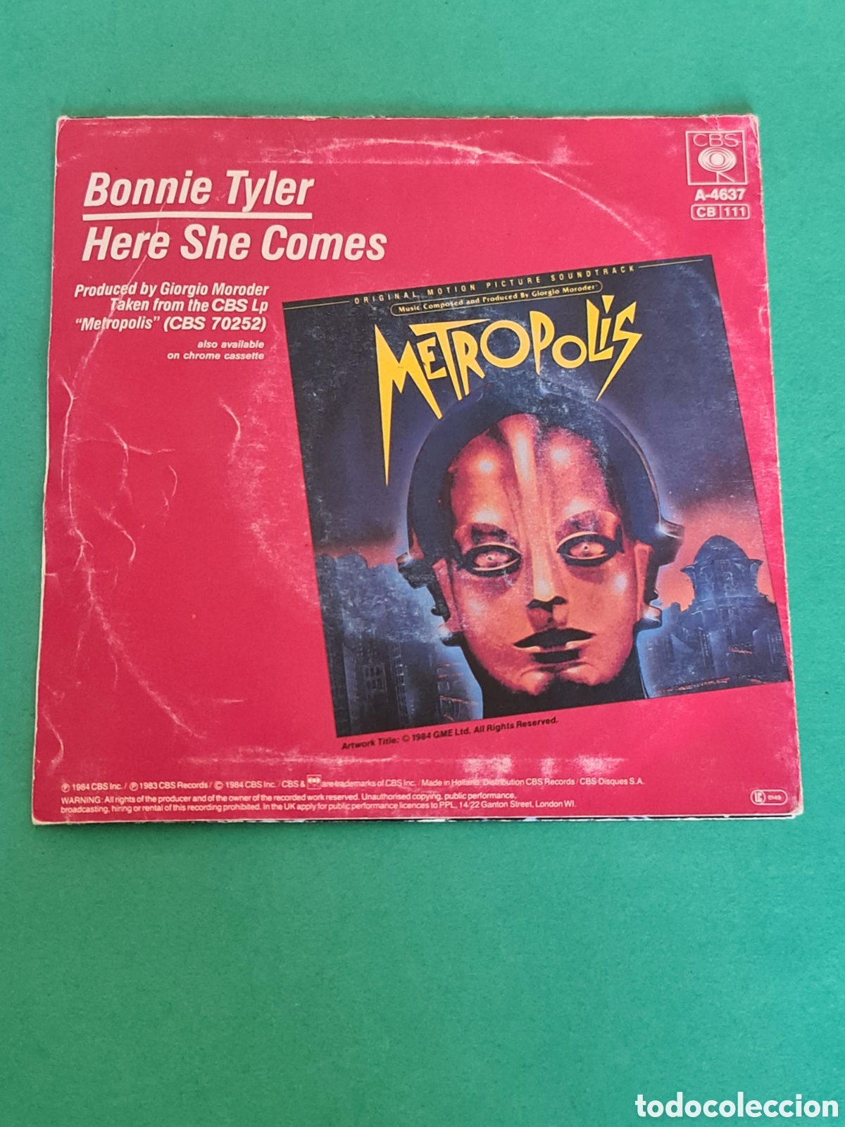 Discos de vinilo: Single Bonnie Tyler / Here She Comes. - Foto 4