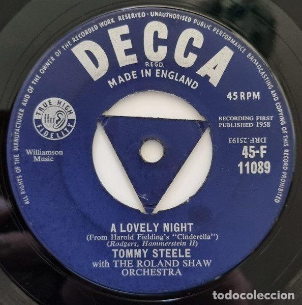 Discos de vinilo: Tommy Steele &ndash; A Lovely Night (Vinyl, Decca 45-F 11089)