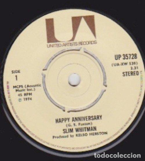Discos de vinil: Slim Whitman &ndash; Happy Anniversary (Vinyl, United Artists Records UP 35728)