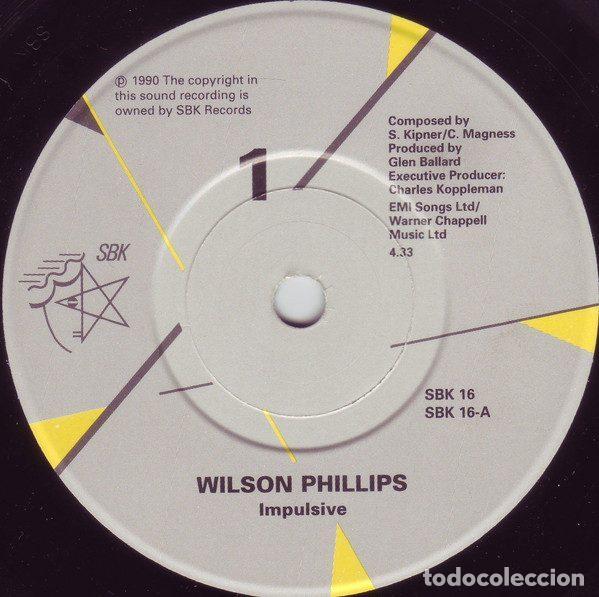 Discos de vinilo: Wilson Phillips &ndash; Impulsive (Vinyl, SBK Records SBK 16) - Foto 3
