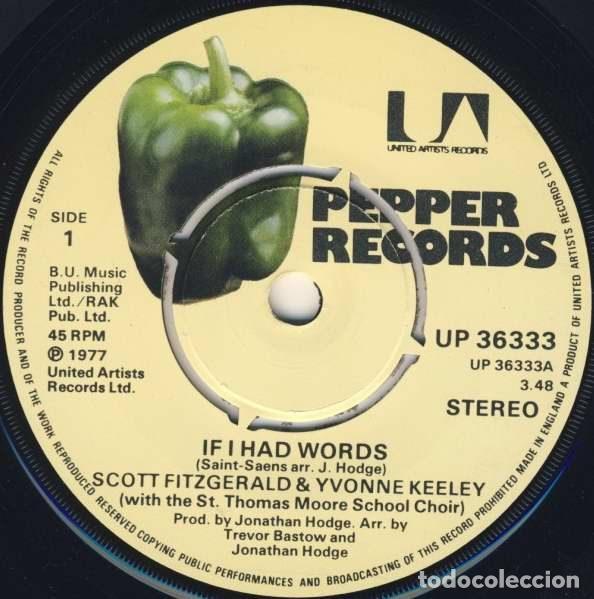 Disques de vinyle: Scott Fitzgerald & Yvonne Keeley &ndash; If I Had Words (Vinyl, United Artists Records UP 36333)