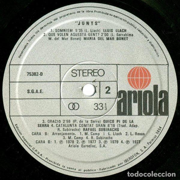 Discos de vinilo: Various &ndash; Junts (Vinyl, Ariola 75382-D) - Foto 4