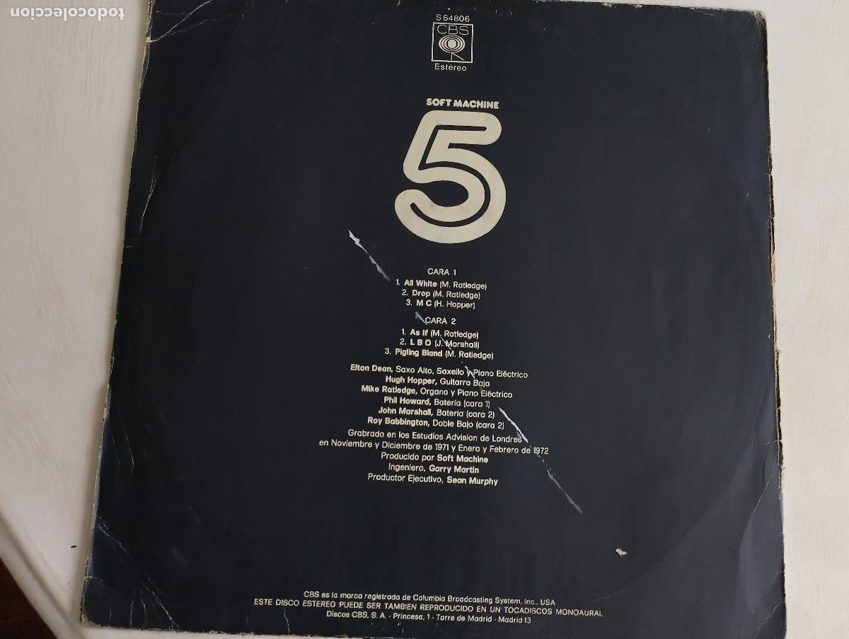 Discos de vinilo: Soft Machine &ndash; Fifth = Cinco,ed espa&ntilde;ola, 1972, Jazz-Rock, Fusion, Prog Rock