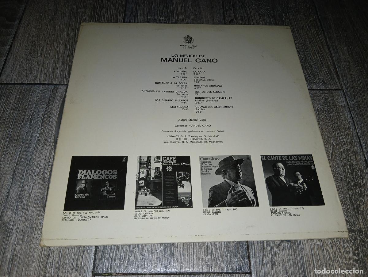 Discos de vinilo: Disco Vinilo LP Lo Mejor de Manuel Cano - Foto 2
