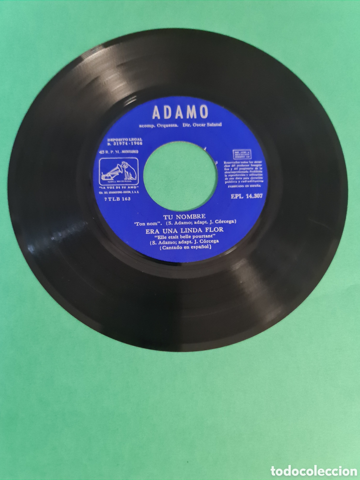 Discos de vinilo: Single ADAMO. Tu Nombre. - Foto 2
