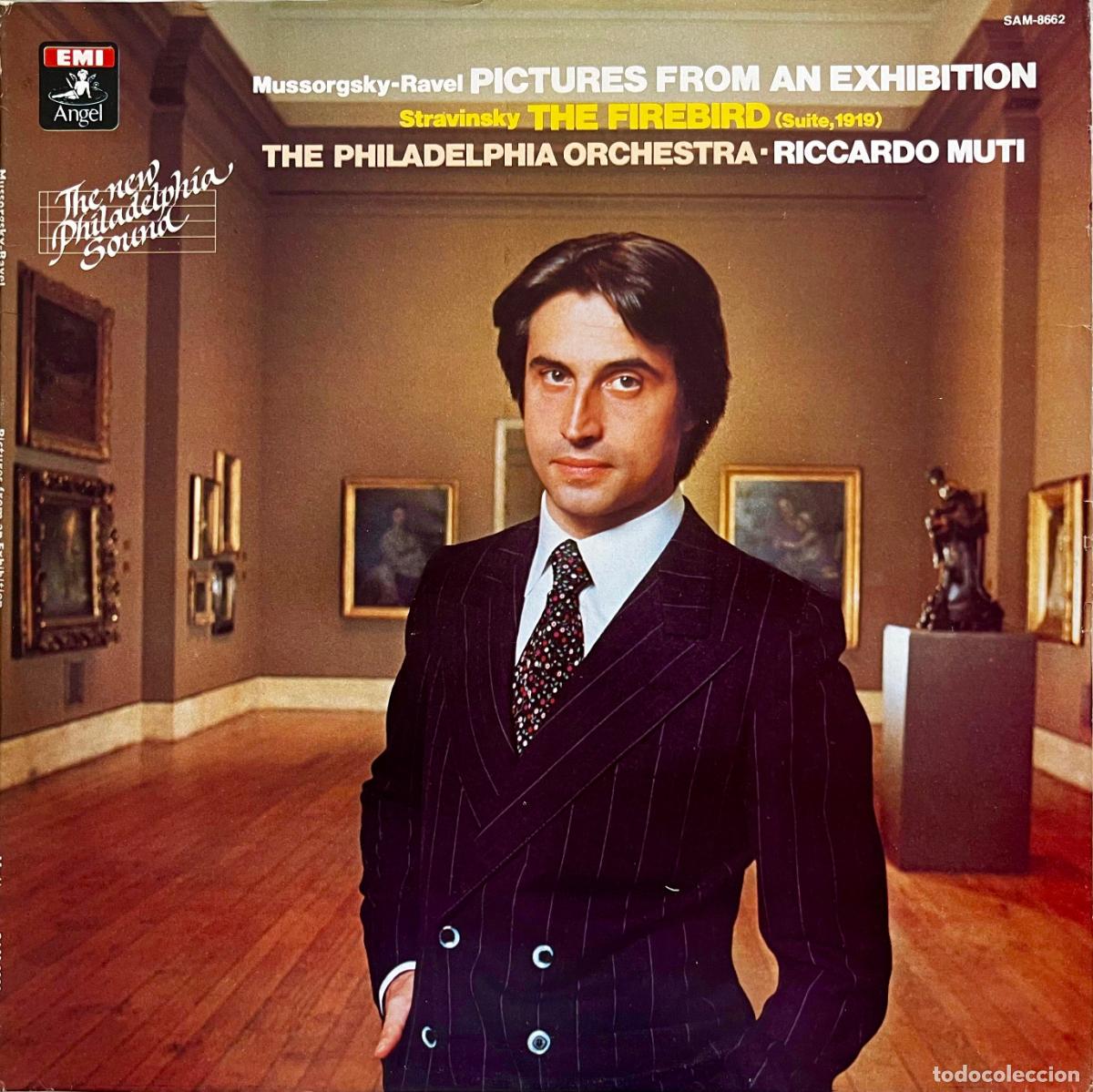 Discos de vinilo: MUSSORGSKY. RAVEL. PICTURES FROM AN...STRAVINSKY. FIREBIRD. R. MUTI. LP ORIGINAL MEXICO 1987