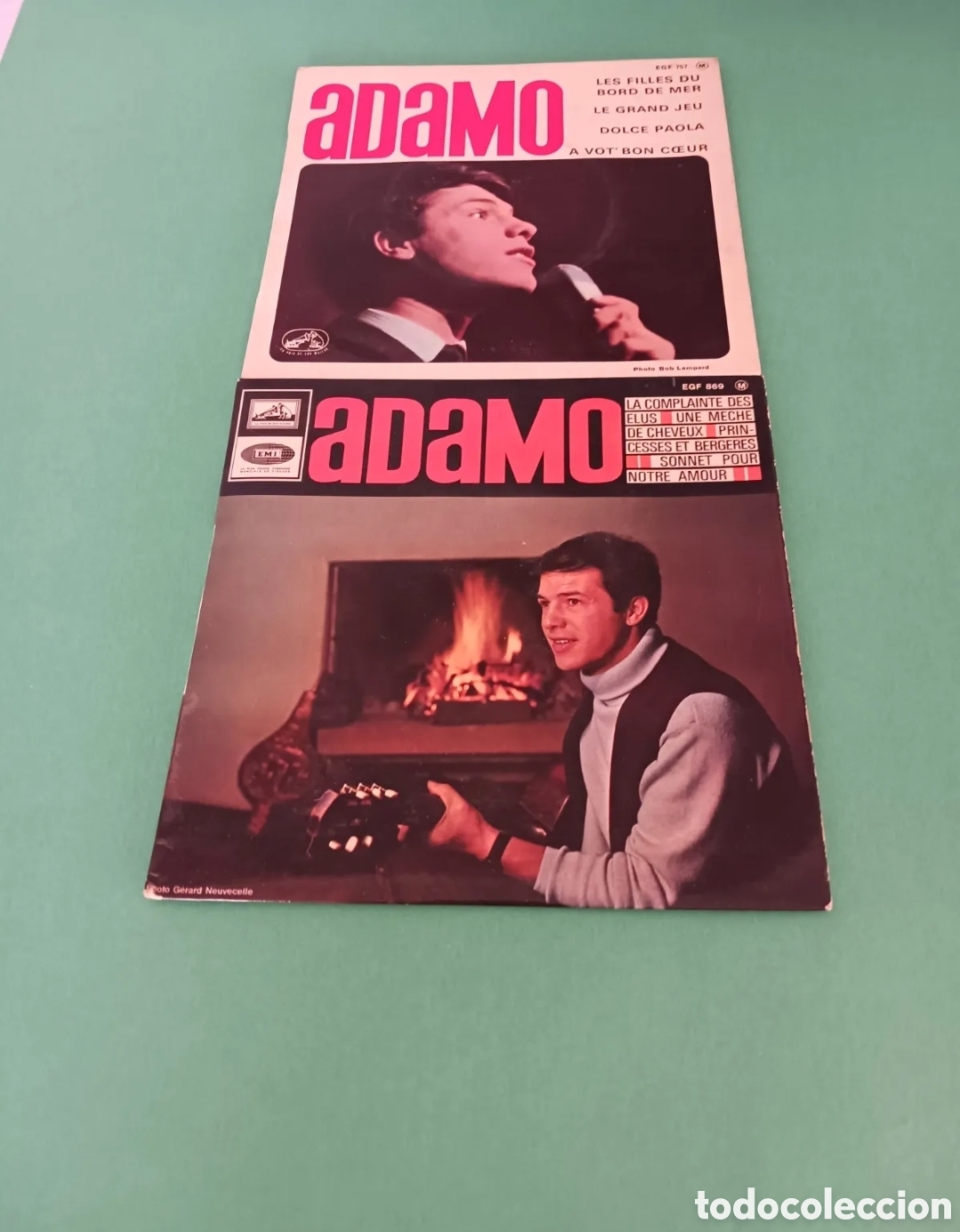 Discos de vinilo: Dos singles, ADAMO. Bueno - Foto 2