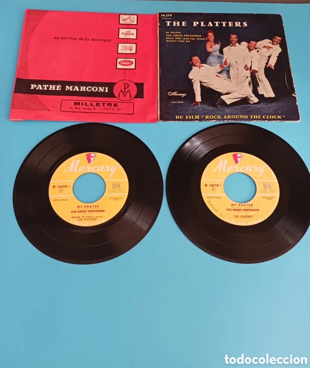 Discos de vinilo: Dos singles THE PLATTERS. - Foto 1