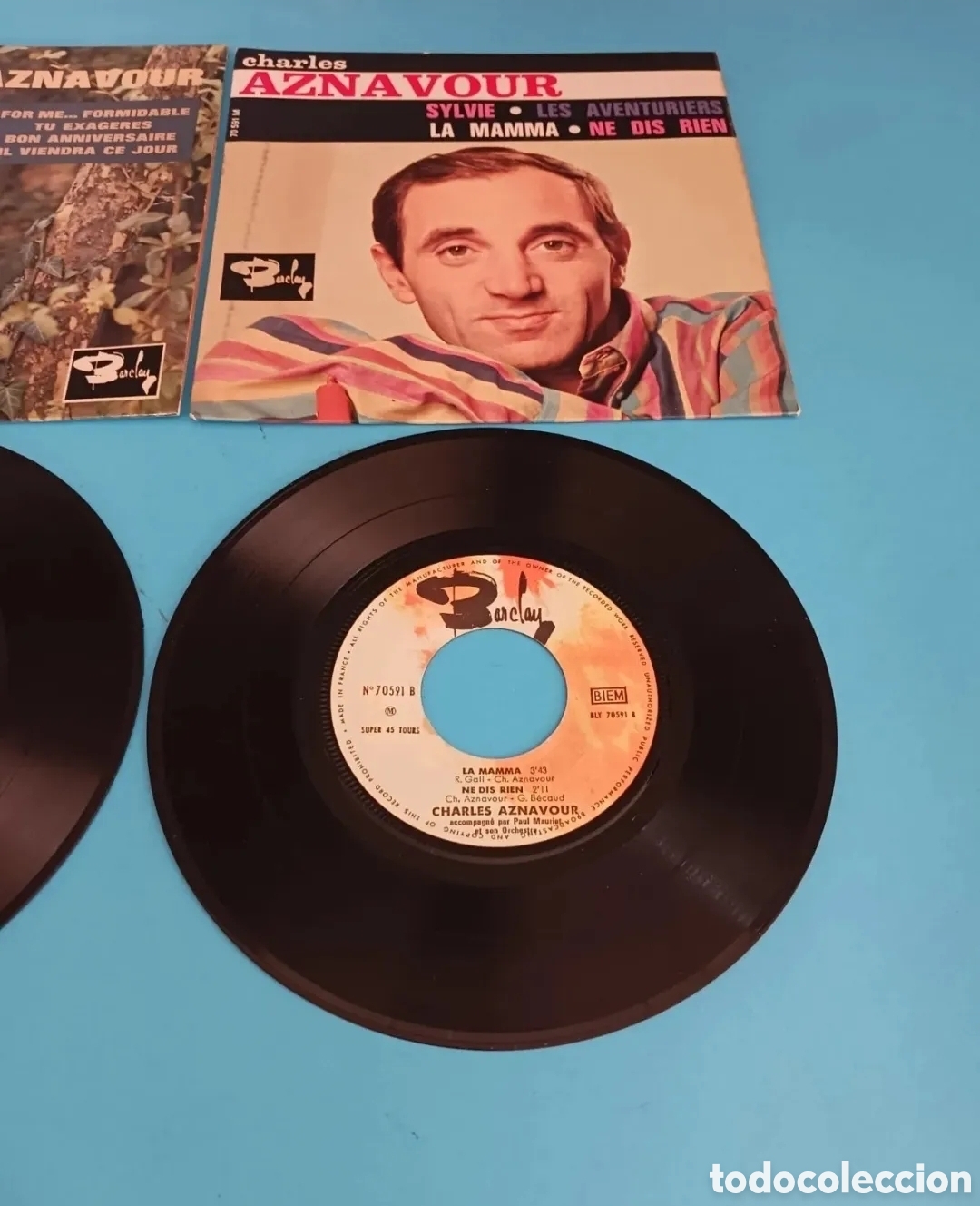 Discos de vinilo: CHARLES AZNAVOUR, dos singles. - Foto 3