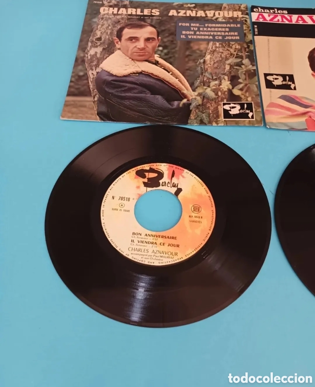 Discos de vinilo: CHARLES AZNAVOUR, dos singles. - Foto 4