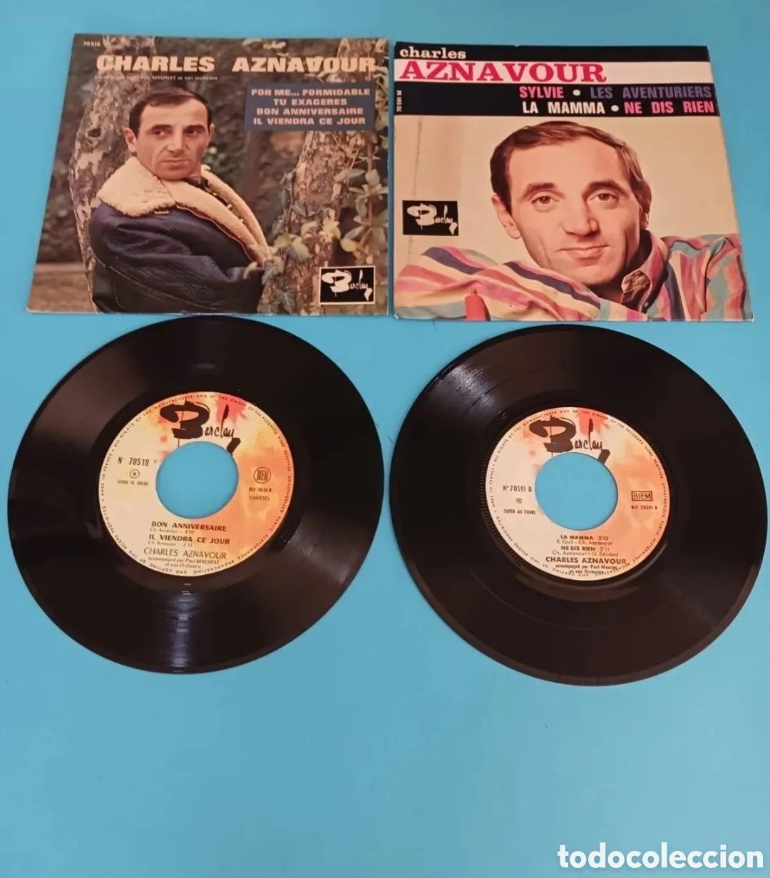 Discos de vinilo: CHARLES AZNAVOUR, dos singles. - Foto 5