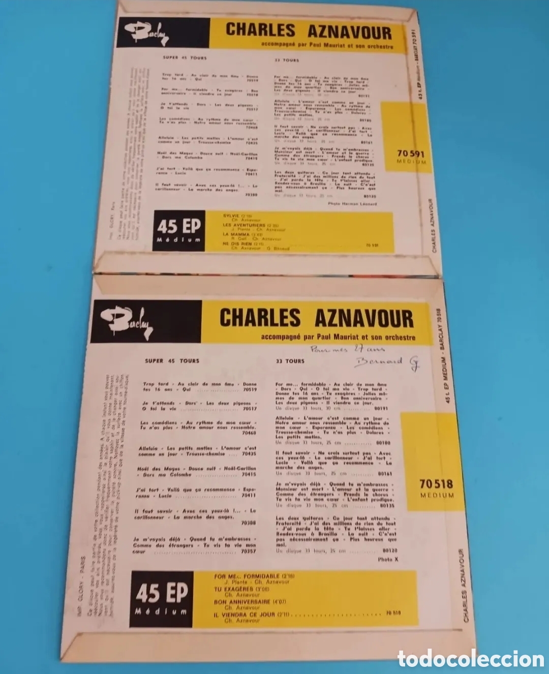 Discos de vinilo: CHARLES AZNAVOUR, dos singles. - Foto 6