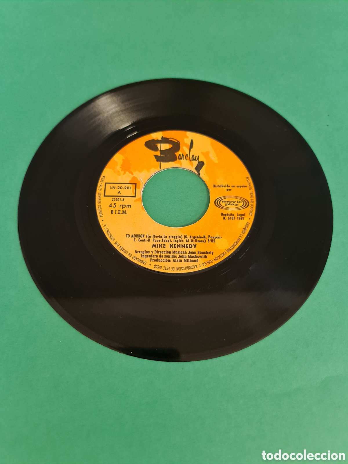 Discos de vinilo: Single Mike Kennedy / La Lluvia. - Foto 2