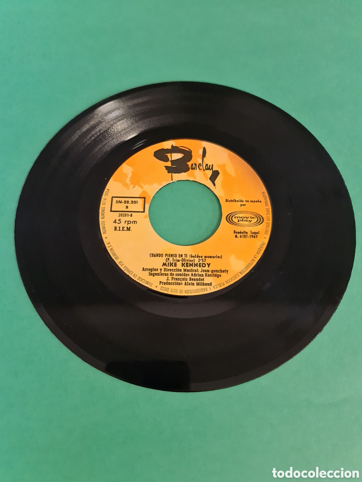 Discos de vinilo: Single Mike Kennedy / La Lluvia. - Foto 3