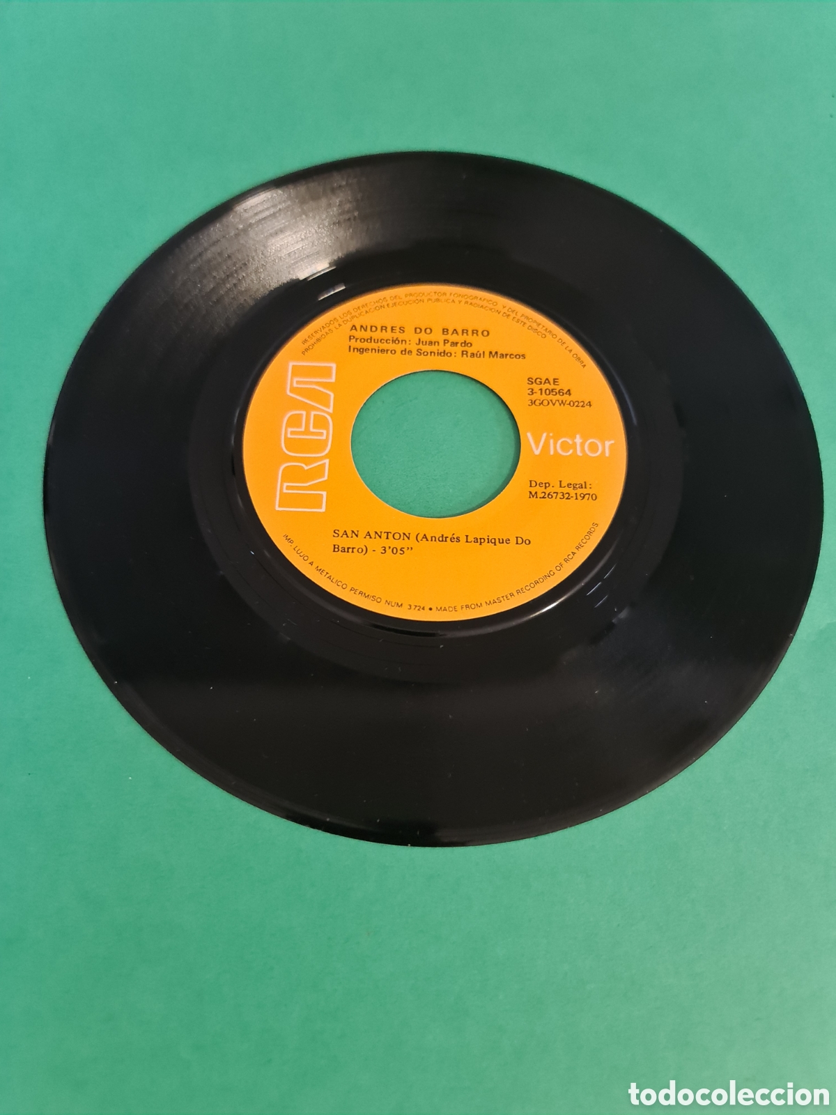 Discos de vinilo: Single Andres Do Barro / San Anton. - Foto 2