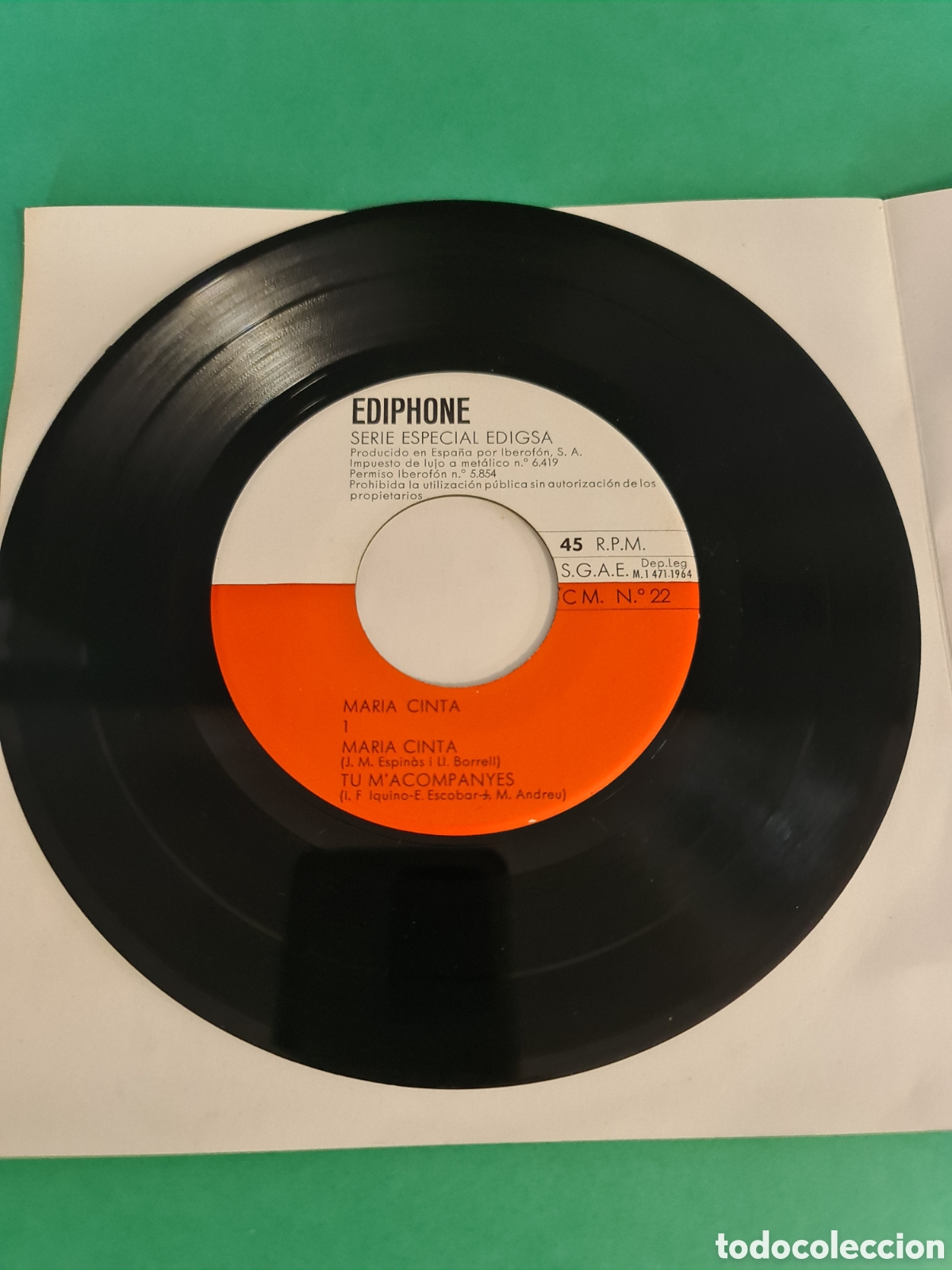 Discos de vinilo: Single Maria Cinta. Tu m acompanyes. - Foto 2
