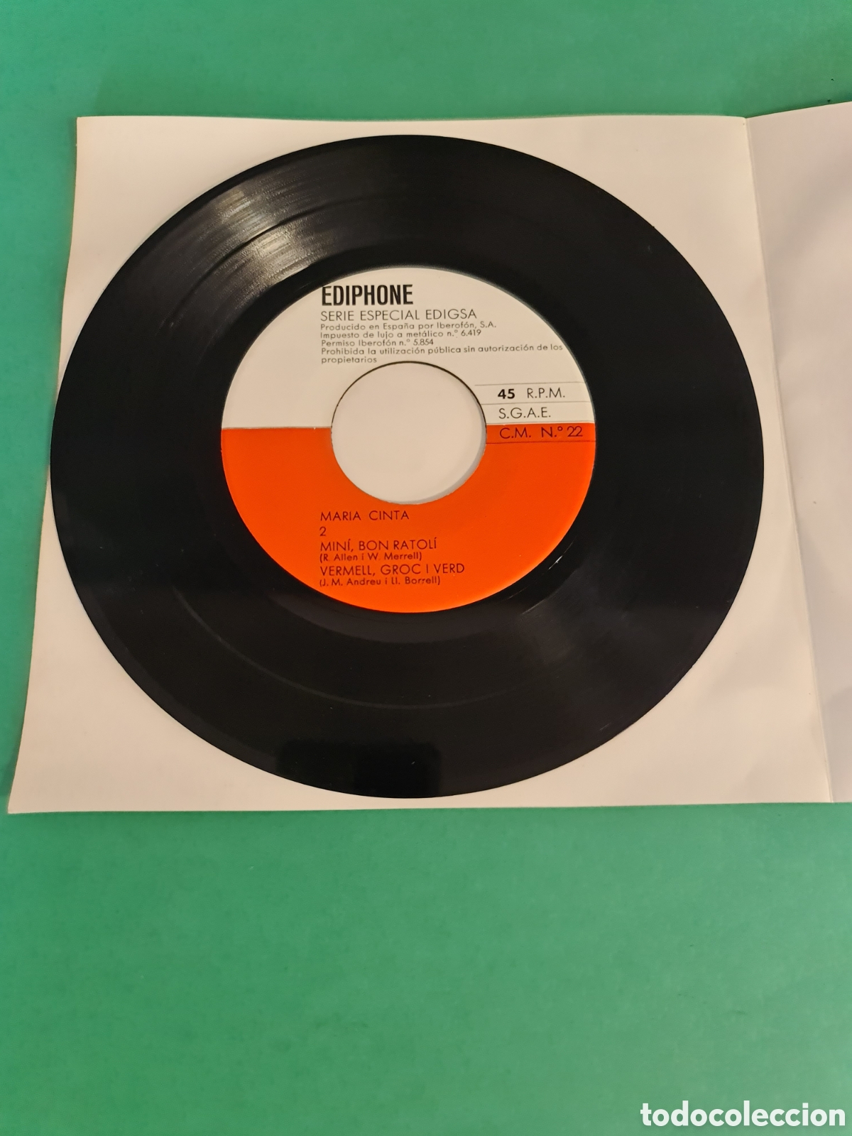 Discos de vinilo: Single Maria Cinta. Tu m acompanyes. - Foto 3