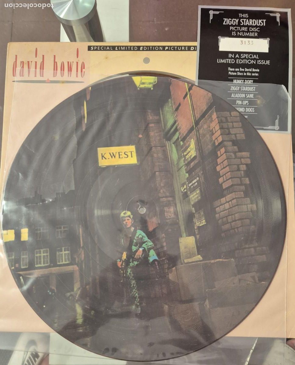 Discos de vinilo: DAVID BOWIE - THE RISE AND FALL OF ZIGGY STARDUST (RCA BOPIC-3) 1984. PICTURE DISC LIMITADO/NUMERADO