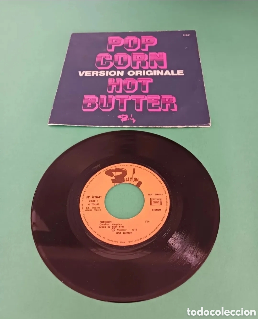 Discos de vinilo: POP CORN, Versi&oacute;n originale, HOT BUTTER. Single - Foto 3