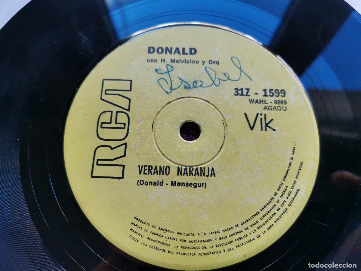Discos de vinilo: Donald &ndash; Verano Naranja Vinilo 7&rdquo; Single 1969 Argentina 31Z-1599
