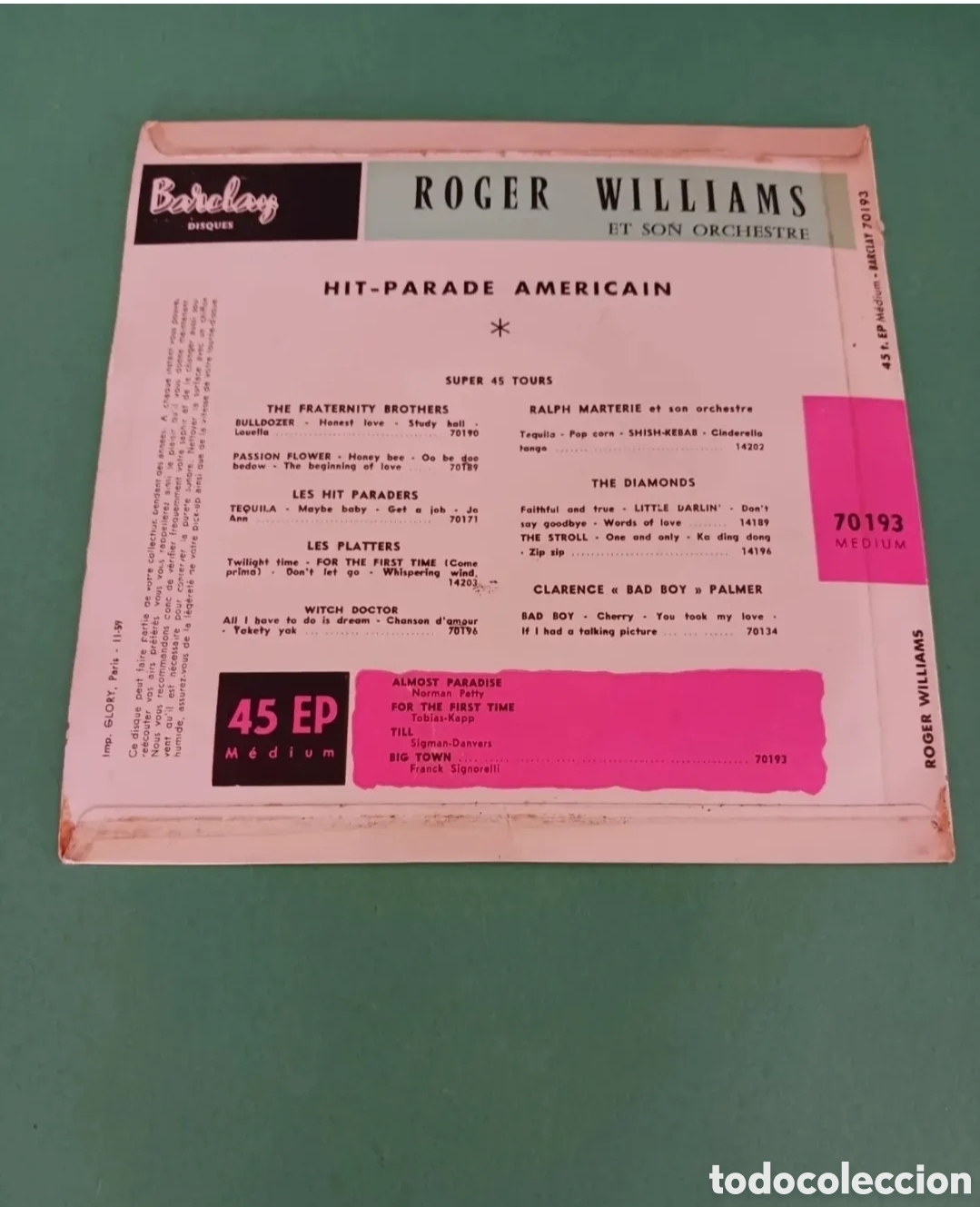 Discos de vinilo: Roger Williams et son orchestre. Single. - Foto 4
