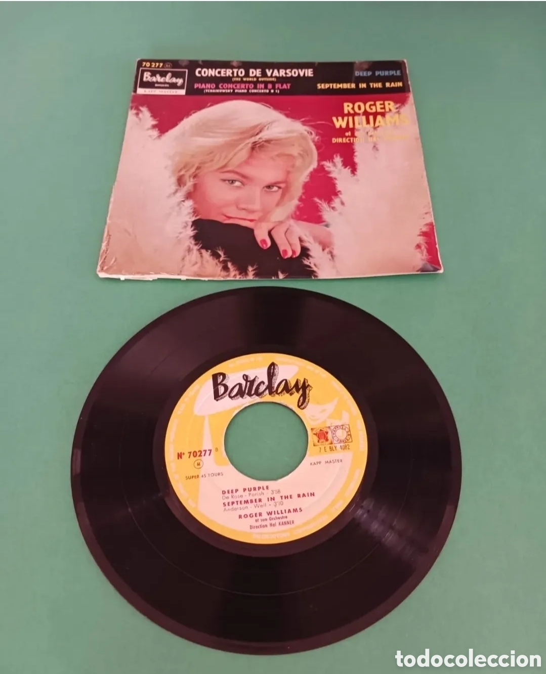 Discos de vinilo: Roger Williams. Concierto de Varsovie. Single - Foto 2