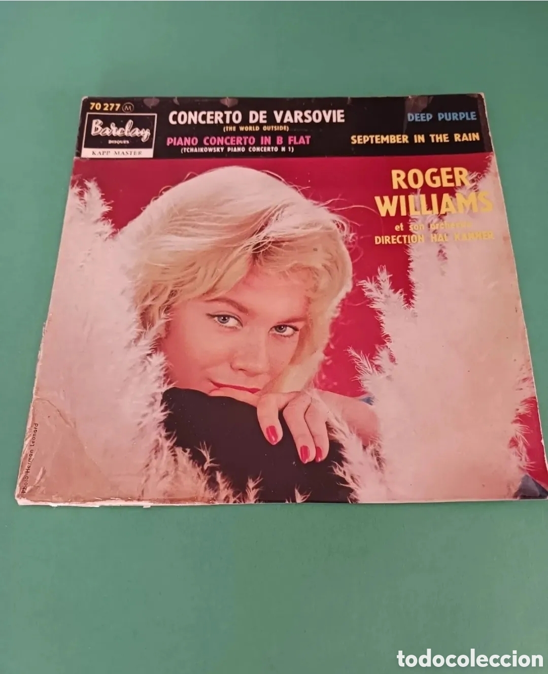 Discos de vinil: Roger Williams. Concierto de Varsovie. Single