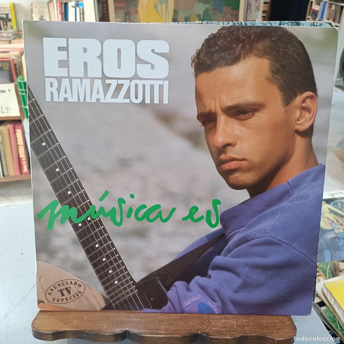 Discos de vinilo: Eros Ramazzotti - M&uacute;sica Es - LP. sello Hispavox 1988