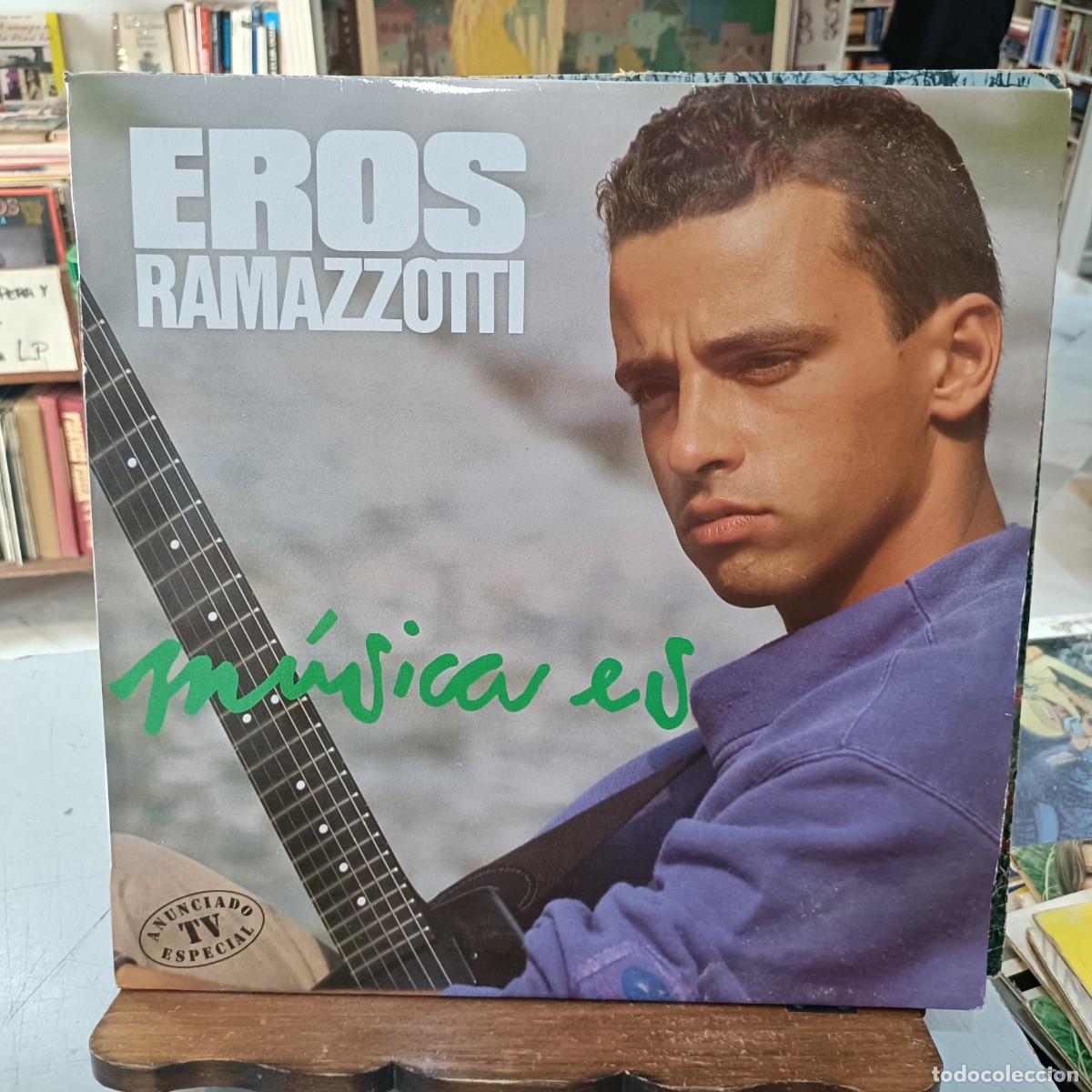 Discos de vinilo: Eros Ramazzotti - M&uacute;sica Es - LP. sello Hispavox 1988
