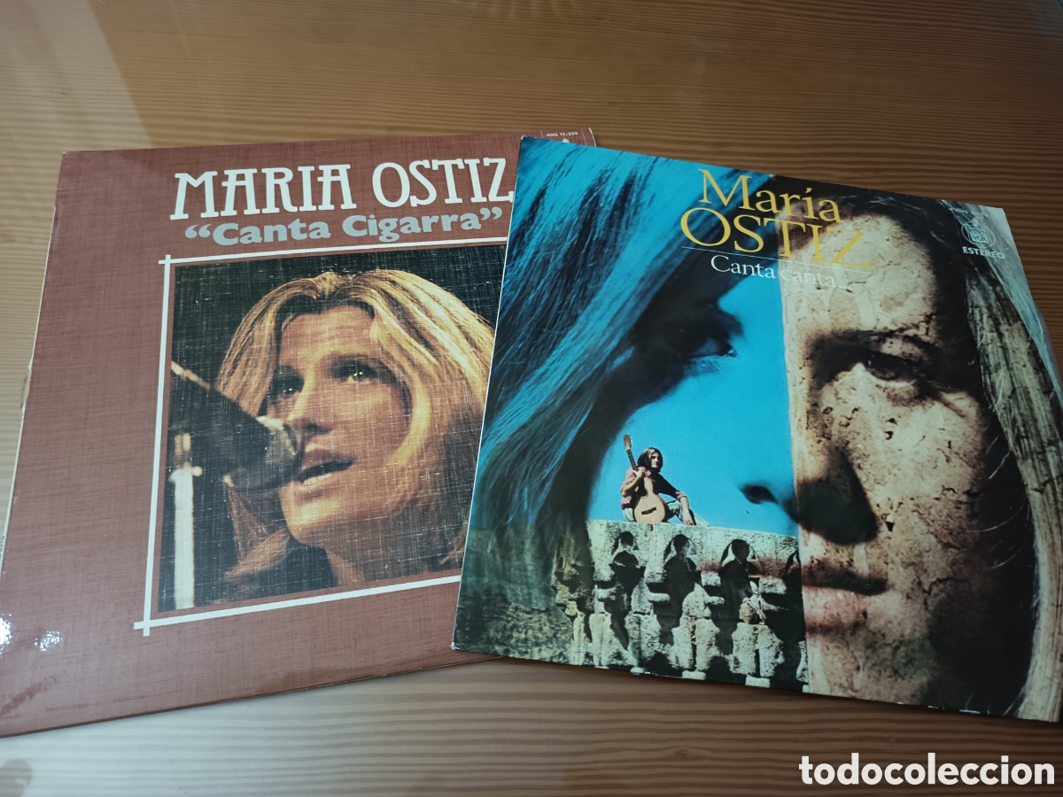Discos de vinilo: Lote de dos discos de vinilo de Mar&iacute;a Ostiz &rdquo; Canta Canta &rdquo; y &rdquo; Canta Cigarra &rdquo; como nuevos
